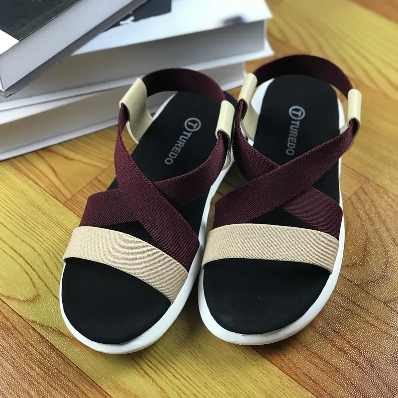 Yellow Jafna - Sandal Wanita Tali Silang Karet Elastis Anti Slip - Nyaman Dipakai Harian 3