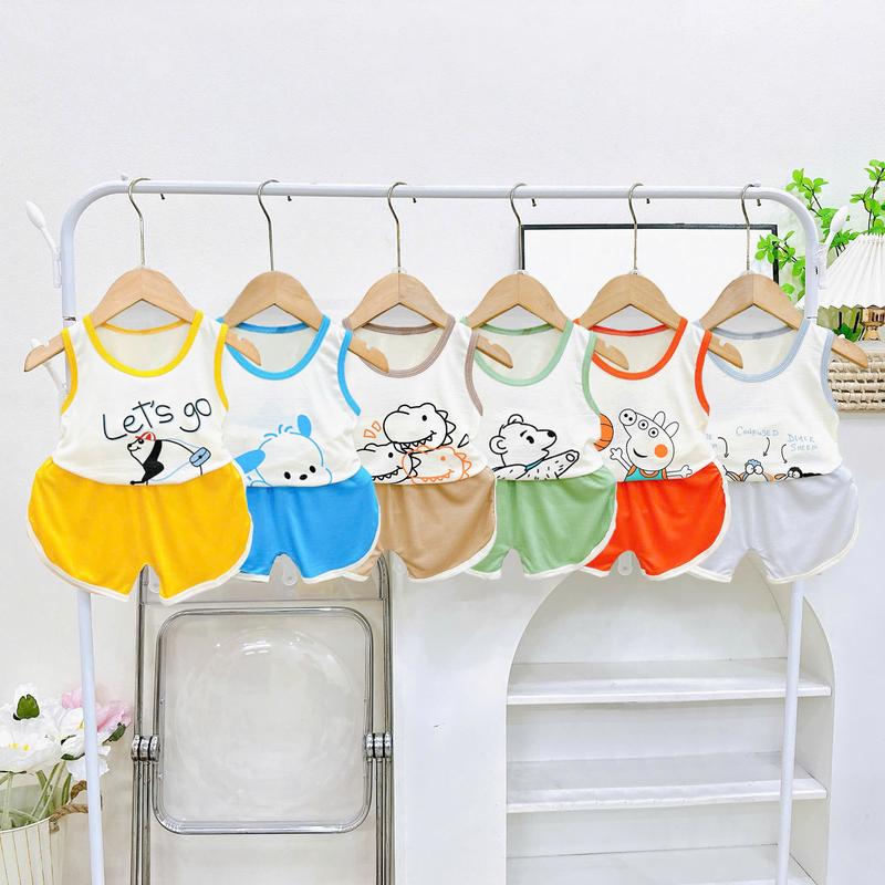 Bộ quần áo ba lỗ quần cộc vát chéo MK442 (6-16KG) chất thun lạnh mềm mát cho bé dưới 3 tuổi