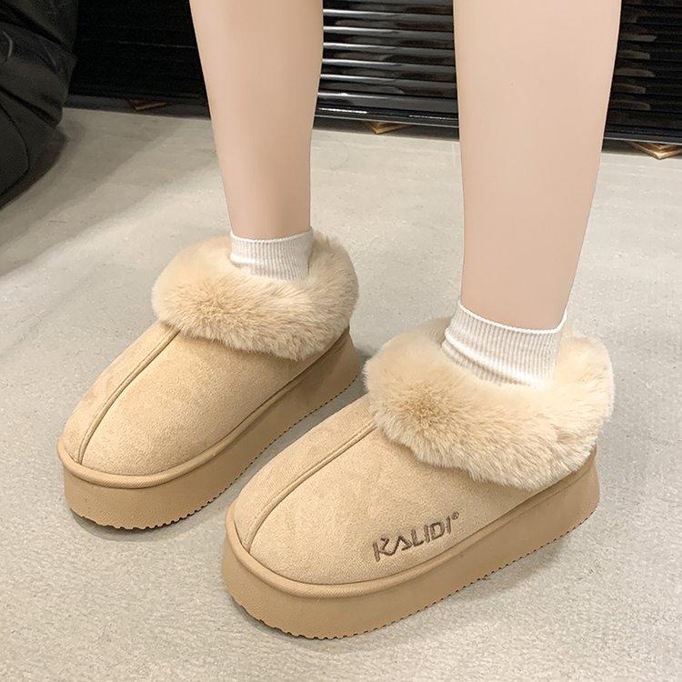 Product Introduction of Women's Cotton-Padded Shoes Winter 2024 New Popular Home Warm Velvet Cotton Slippers Non-Slip Simple Advanced Snow Fashionable Boots 19