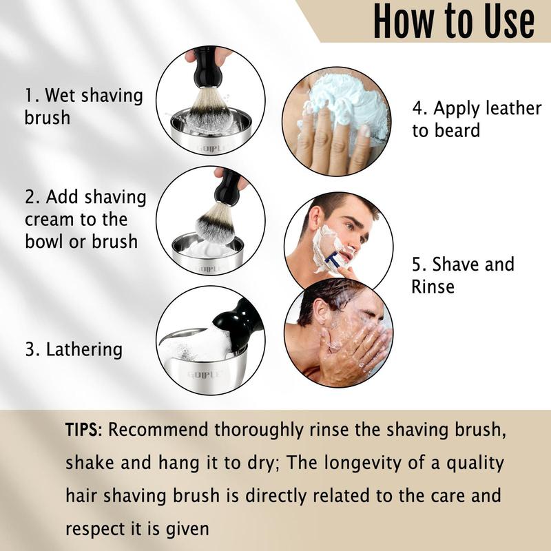 Product Introduction of Men's Shaving Brush Set, Shaving Brush & Shaving Bowl, Shaving Tool Set for Men, Perfect for Wet Shaving, Men's Gift 5