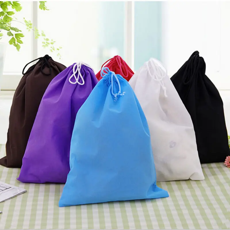 [HHH]One Portable Shoe Bag Travel Organizer Drawstring Dust Bag Non-woven Fabric