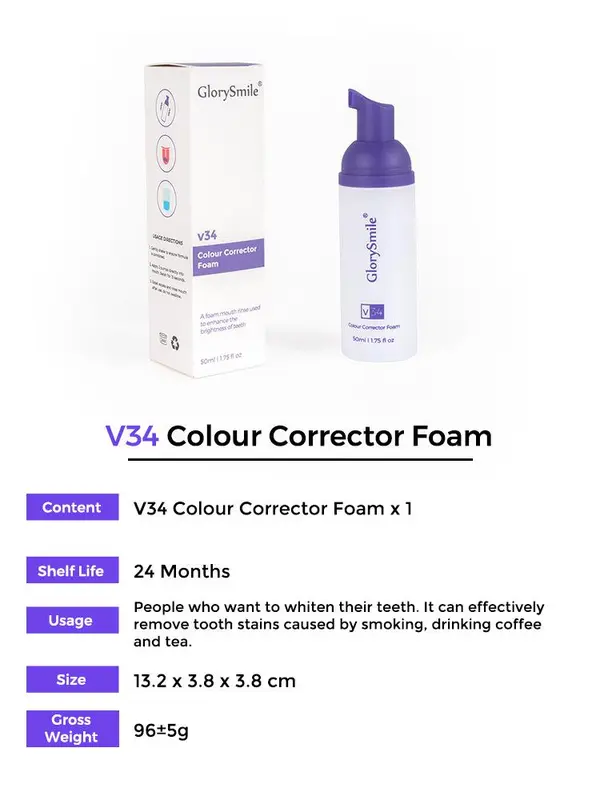Kem đánh răng dạng bọt V34 có thể làm trắng răng, loại bỏ ố vàng và vết ố, làm sạch răng miệng. 4
