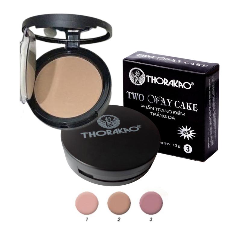 Phấn Phủ trang điểm trắng da Thorakao 13g, kiềm dầu dưỡng trắng da, có kim tuyến nhẹ