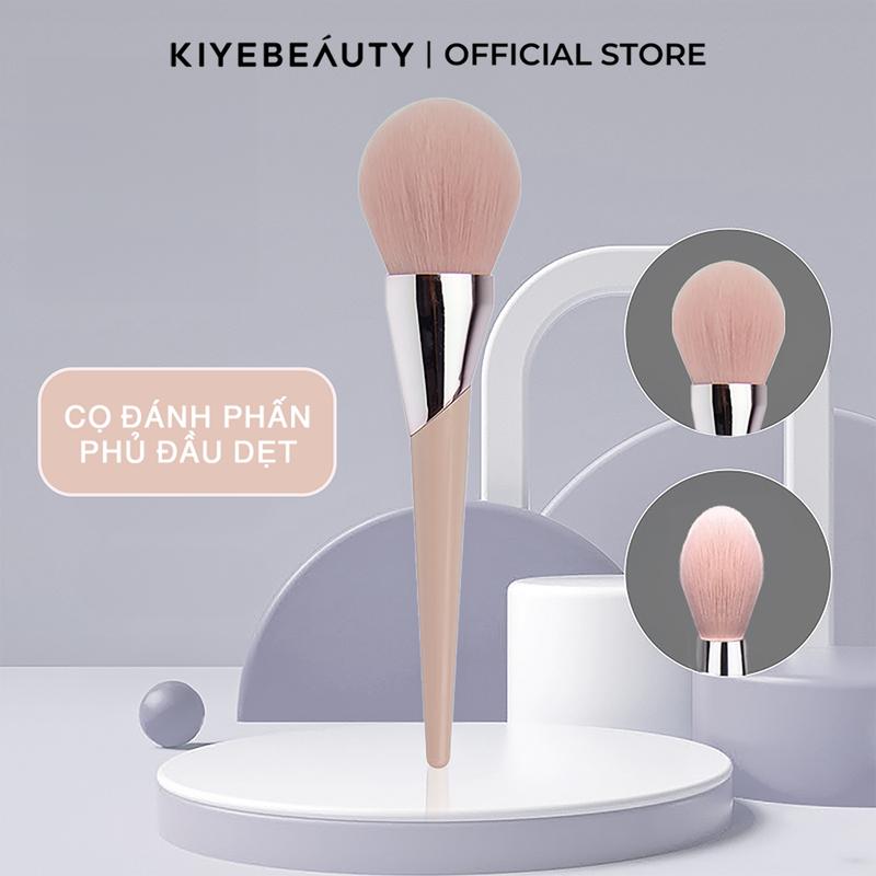 Cọ Phấn Phủ Đầu Dẹt Màu Hồng Chuyên Nghiệp Mền Mại Trang Điểm Cọ Phấn Phủ