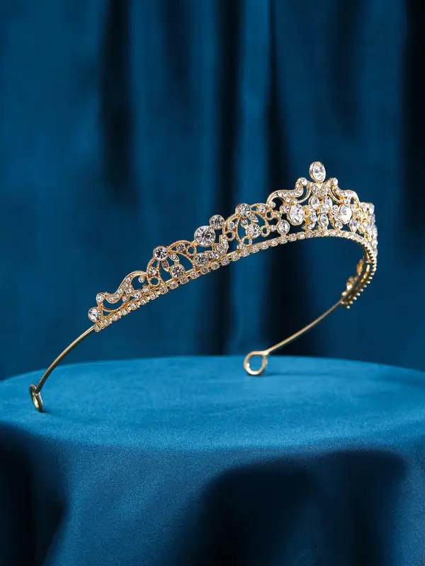 Rhinestone Decorated Crown Tiara, Elegant Bridal Headwear for Wedding Bridal Party Formal Occasions, Fashion Hair Accessories for Women 4