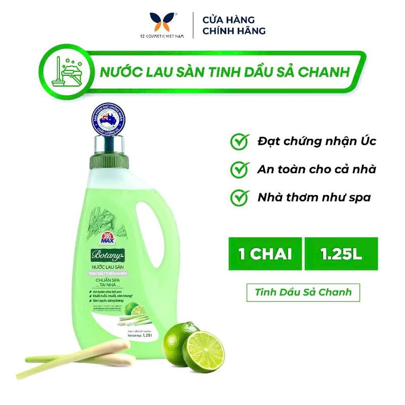 Nước Lau Sàn 365 Max Botany Tinh Dầu Sả Chanh Chai 1.25L 2