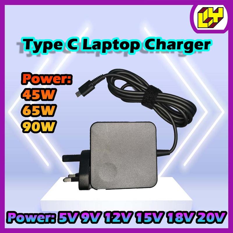 (45W/65W/90W) Type C 65W USB C TypeC PD Fast Charger Power Laptop Adapter for Huawei Matebook HP Dell Lenovo Asusu Acer
