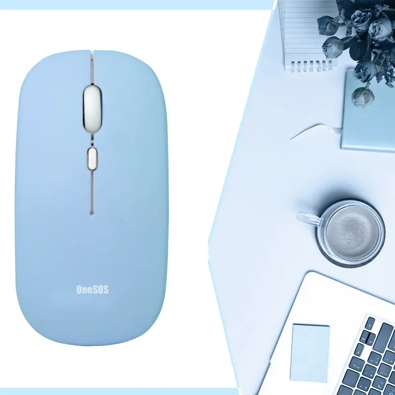 Mouse Wireless Bluetooth Mouse Silent Click Warna Macaron Baterai Ios Computer 3