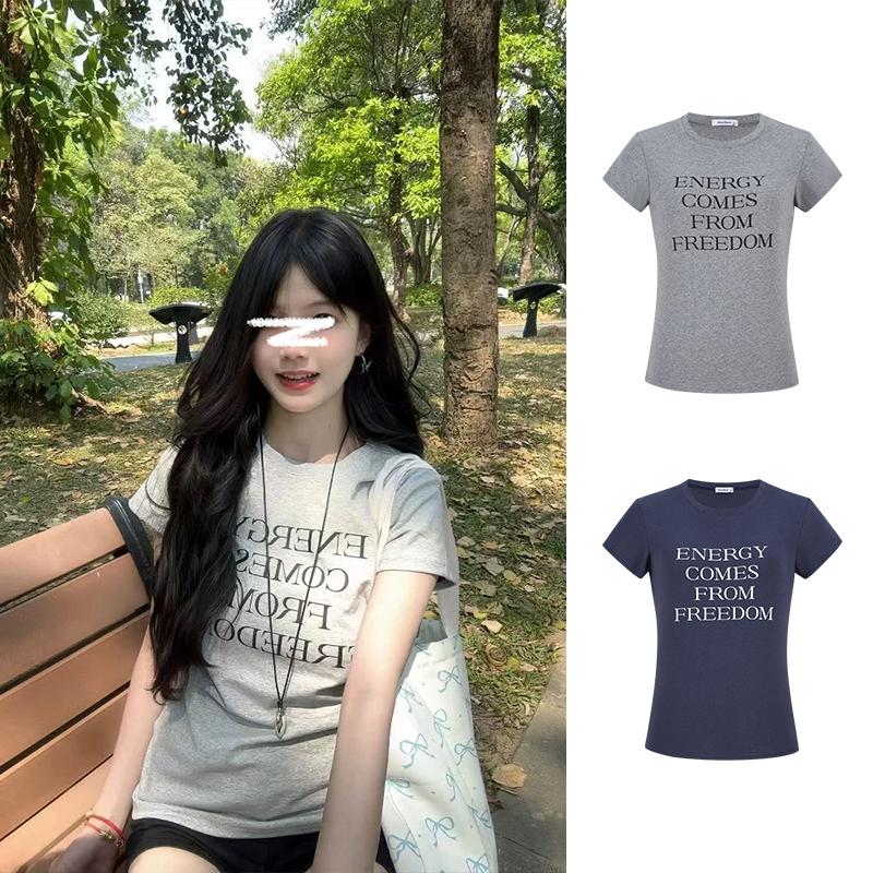 Áo Thun ngắn Tay Mỏng, MosesQueen, Màu Trắng, Dáng Ôm, Áo Dễ Phối Đồ Dành Cho Nữ, Hàng Đầu, Phong Cách 2025, # 63044