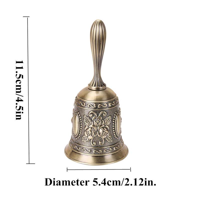 Vintage Brass Bell, 1 Count Handheld Bell, Elegant Bell for Wedding & Party & Home Decor, Fashionable Desktop Ornament for Living Room & Office 1