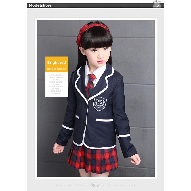 Product Introduction of Children's Spring and Autumn Elementary School Uniform Set College Style Class Uniform Boys and Girls Kindergarten Uniform Graduation 15