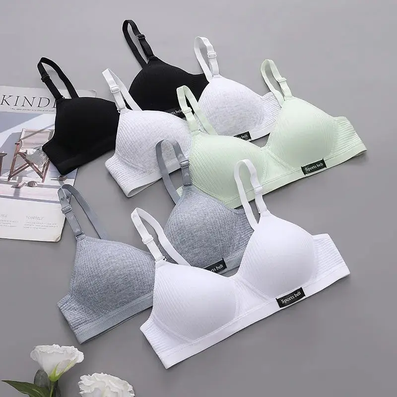 Đồ Lót Cotton Nguyên Chất, Cúp AB, Áo Ngực Cúp Ngực Nhỏ Mỏng Nâng Ngực Và Chống Chảy Xệ, Không Có Vòng Thép