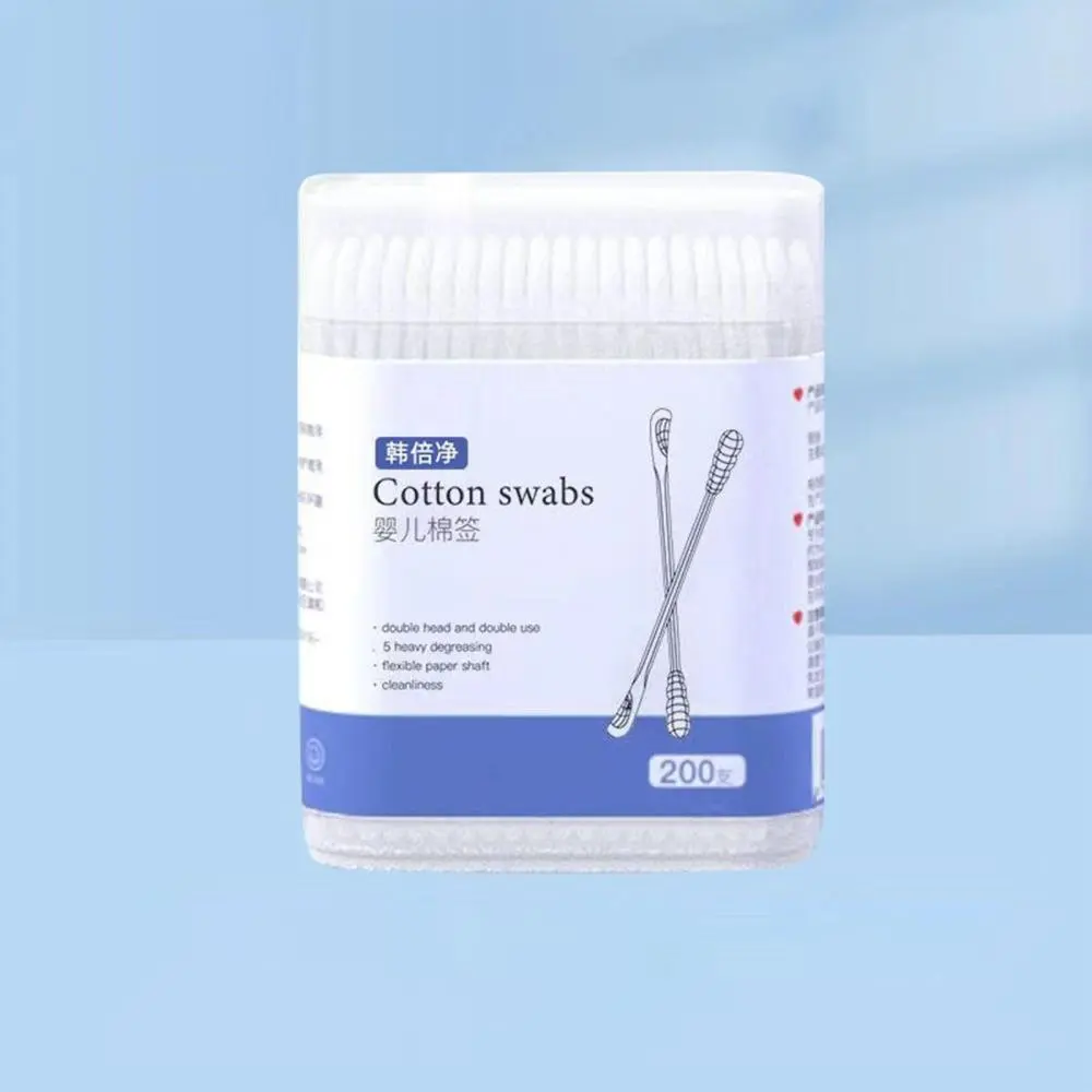 200Pcs Baby Swabs Cotton Buds Tip Tip Swabs Hypoallergenic Paper Sticks