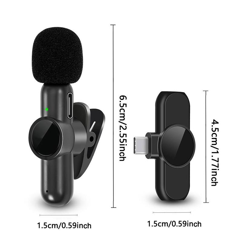 Wireless Collar Clip Microphone, 1 Set USB Rechargeable Wireless Lavalier Microphone, Portable Recording Mic for Video/Audio/Vlog Recording, Professional Microphone for Teaching, Interviews, Live Streaming, Mini Microphones, Electronics Audio Device 1
