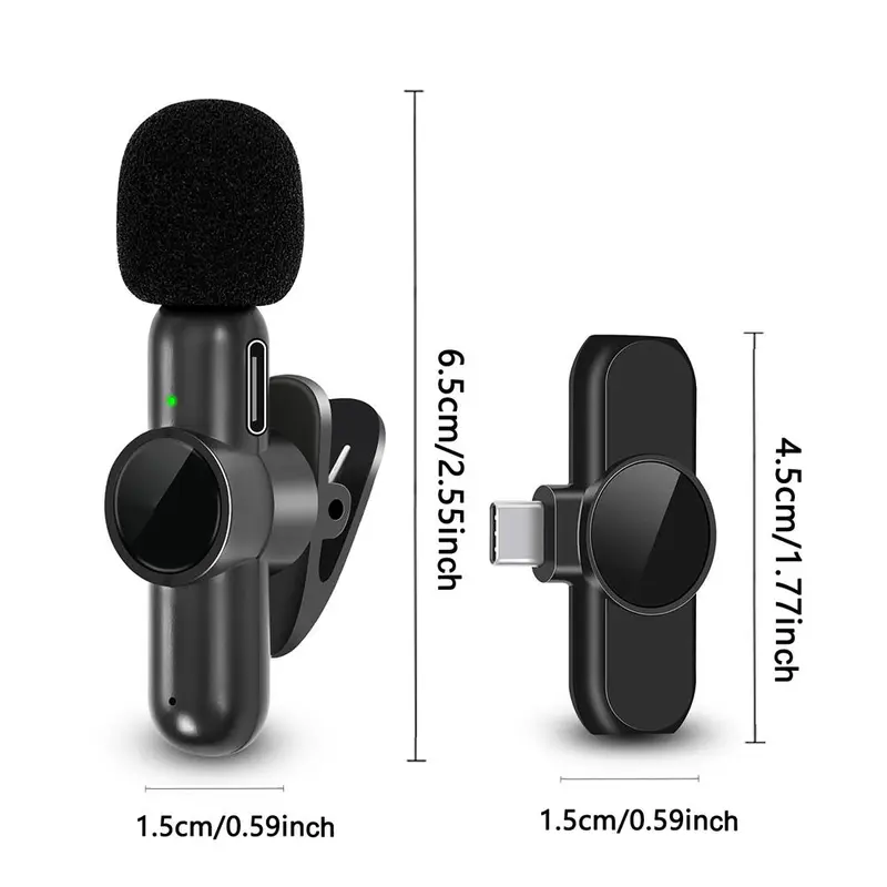 Wireless Collar Clip Microphone, 1 Set USB Rechargeable Wireless Lavalier Microphone, Portable Recording Mic for Video/Audio/Vlog Recording, Professional Microphone for Teaching, Interviews, Live Streaming, Mini Microphones, Electronics Audio Device 1