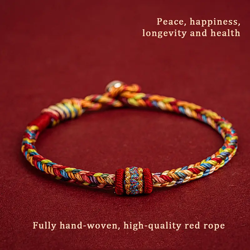Handmade Braided Bracelet Colorful Thread Good Luck Charm Rope Bracelet For Women Men Knots Red Rope Woven Bracelets Gift