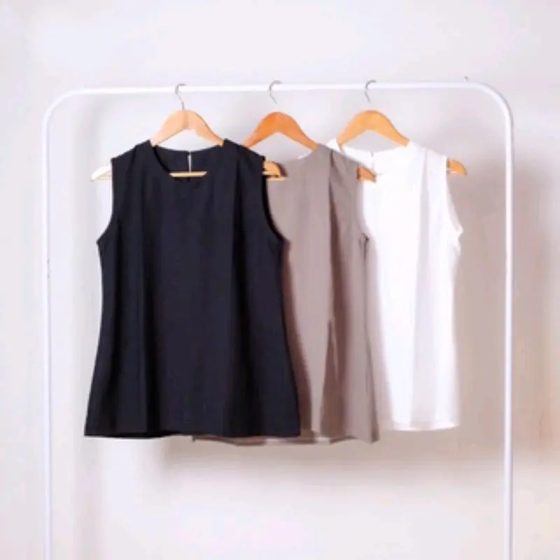 Manset Atasan Inner Baju Lekbong Wanita Remaja Dewasa Tanpa Lengan Terbaru Rompi Outer Kekinian Panjang Dalaman Hitam kemeja crop