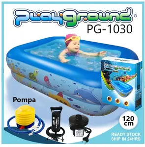 (COD) Playground 120 cm Kolam Anak Mandi Bola Kolam Renang Anak ORIGINAL Kids Pool NEW TOYS KERANJANG KUNING Lem