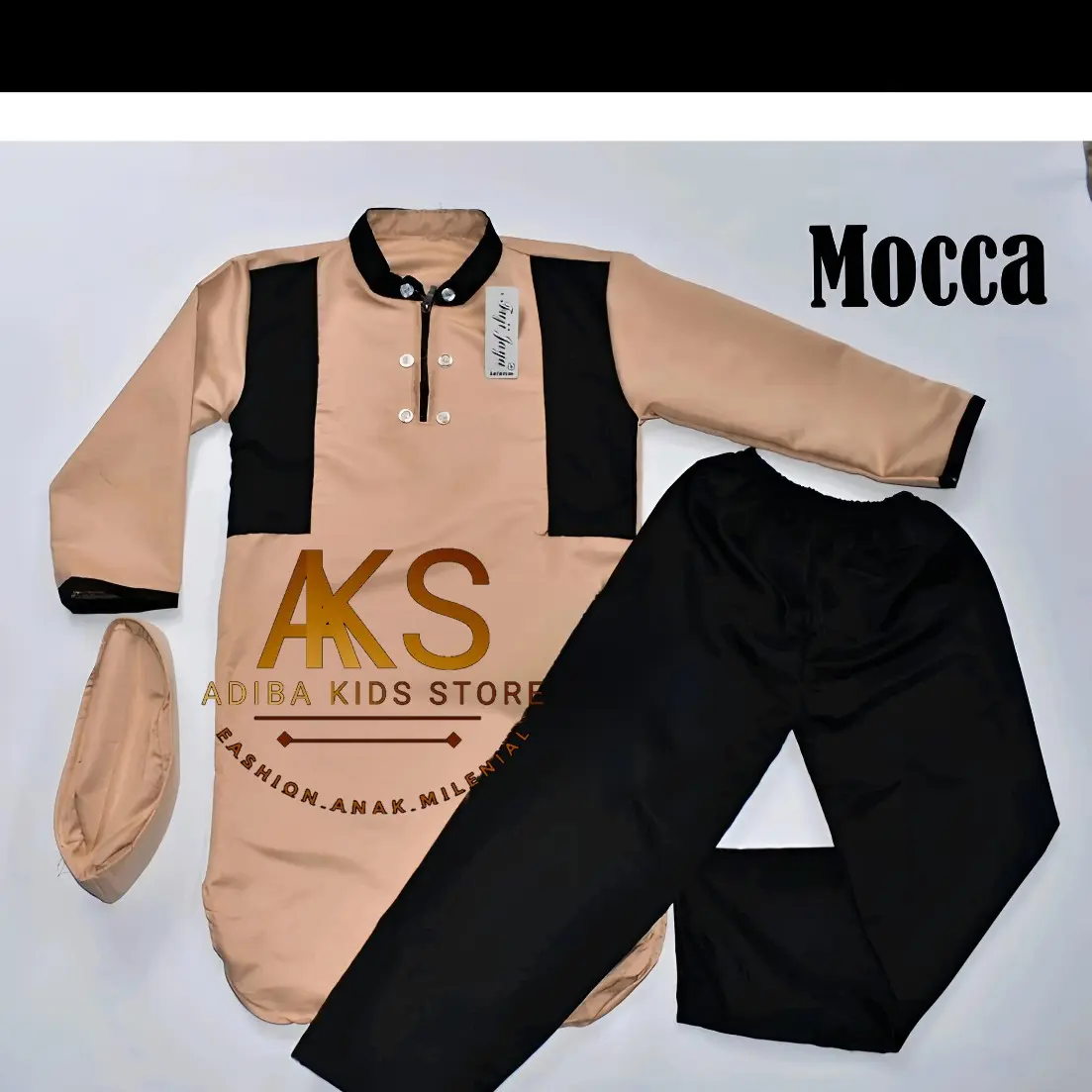 stelan baju koko usia 4 sampai 12 tahun Muslim Anak Atasan Celana Lembut Nyaman Panjang