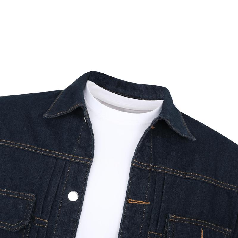 Áo Khoác Jean Nam, Năng Động, Thời Trang, Cá Tính, Dễ Phối Đồ, AKJ15 - GU CHẤT | Denim Menswear Jacket Có Cổ 3