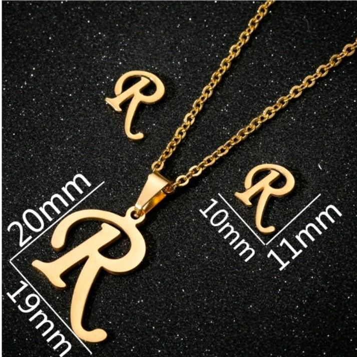 kalung titanium huruf anti luntur Gold 2