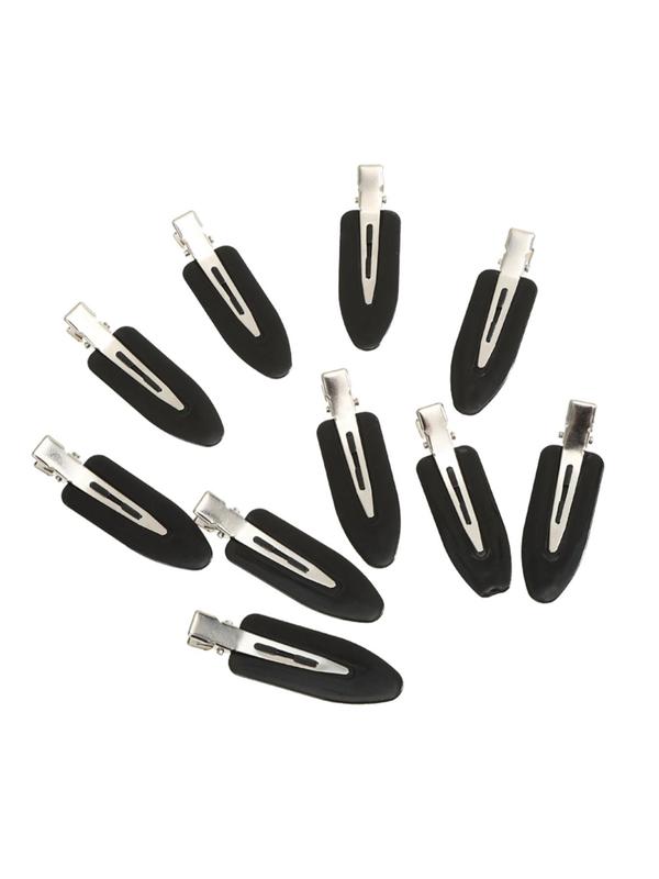Casual Trendy No Crease Hair Clips for Women, 10pcs/set Simple Style Plain Color Snap Hair Clips, Fashionable Hair Accessories for Girls for Daily Use, Shower, Makeup, Skincare, Hairstyle Accessory 1