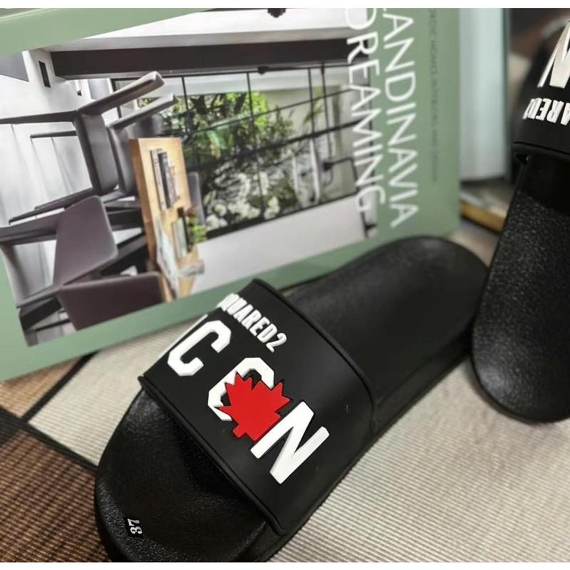 Dép Lê DSQ ICCN Lá Đỏ Basic  Bản Màu Hottrend Full Size 36-43 Slipper Đế Sóng Quai Cao Su Chữ Nổi 1
