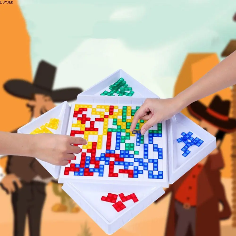 LIUYUER Logical Thinking Training Toys Plastics Blokus Board Game Montessori Multipurpose Colored Squares Game Learning Portable Puzzle Strategy Board Children Kids