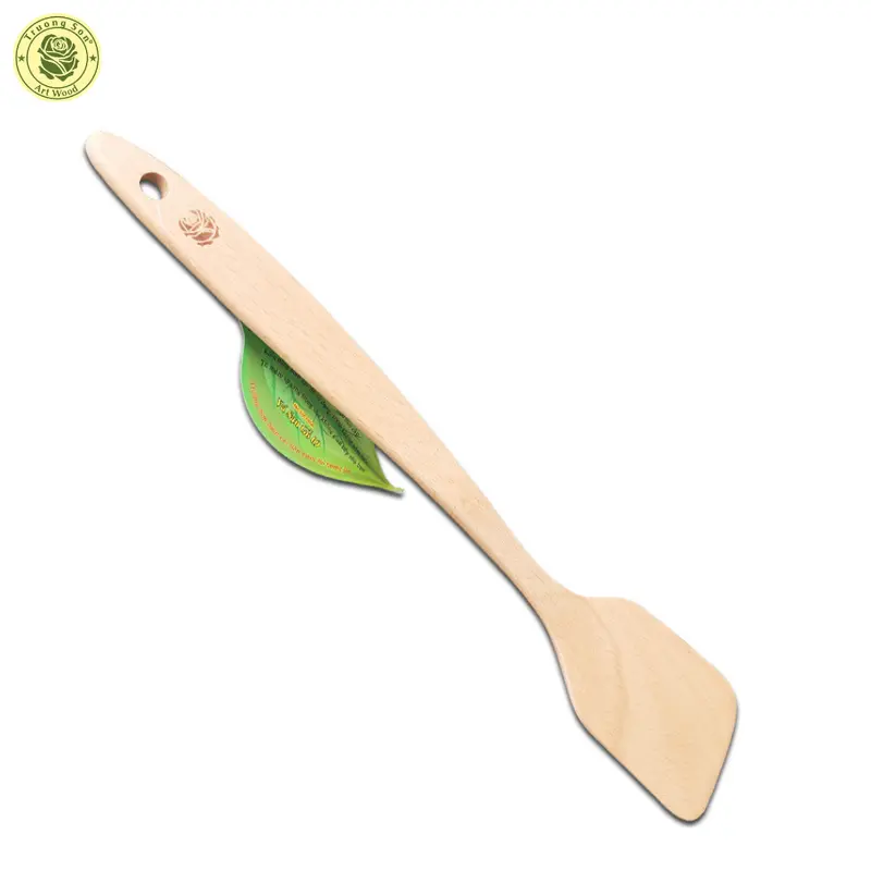 Xẻng Chiên Xào Thức Ăn Siêu Mỏng Cán Dài - Vá Sạn Gỗ 09 ( 40 x 7.5 cm ) - Đồ Gỗ Nhà Bếp Thương Hiệu Trường Sơn 1