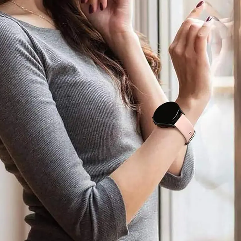 Soft Silicone Watch Band (Band Only), Adjustable Watch Band for Samsung Galaxy Watch 7/6/5/4 40mm 44mm/Watch 6 Classic 43mm 47mm/Watch 5 Pro 45mm/Active 2, Wearable 7