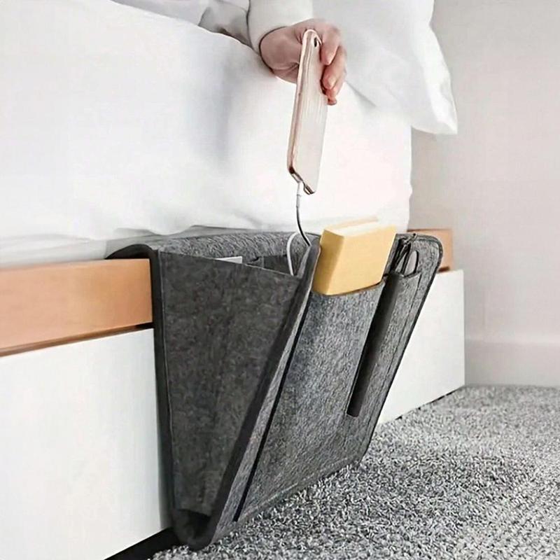 Bedside Storage Bag, 1 Count Non-punching Collapsible Bed Head Storage Bag, Desk Cabinet Hanging Storage Bag, Home Organizer 2
