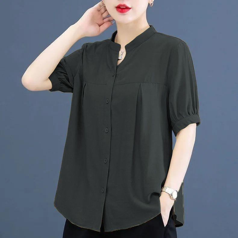 Product Introduction of Áo Sơ Mi Voan, Hàng Mới Về Mùa Hè Cho Nữ, Thời Trang Đẹp, Cổ Chân Đế Áo Sơ Mi Voan, Thanh Lịch, Thích Hợp Cho Quần Áo Của Mẹ, Áo Sơ Mi Nhỏ Áo, Có Sẵn Trong Các Cặp Đôi 21