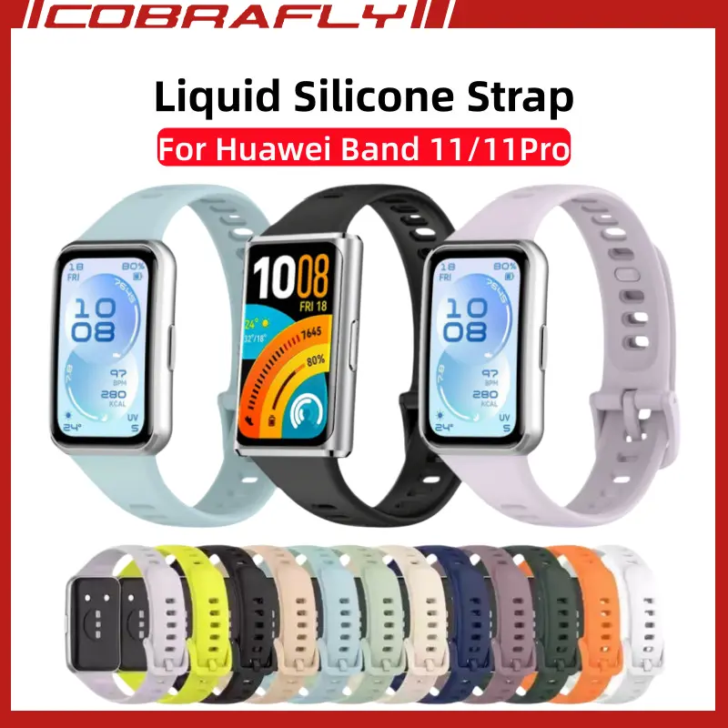 Silicone Strap for Huawei Band 11/11 Pro Strap Liquid Silikon Tali Adjustable Sport Band for Huawei Band 11 Huawei Band 11 Pro Strap