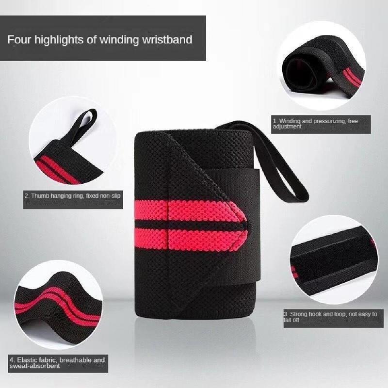 Product Introduction of Finger Buckle Design Sports Wristband, 1 Count  Professional Fitness Wrist Guards for Men & Women, Home Gym Accessories 2