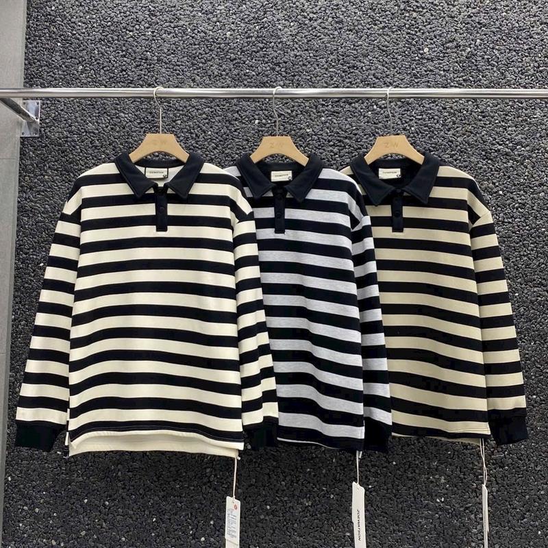 Áo sweater nỉ lot lông kẻ ngang nhà ZOEWATSON hàng QCCC  by OLD STUDIO