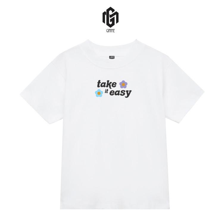 Áo Babytee Gimme - Form Nữ - Hình In Chữ Take It Easy - Cotton 250gsm 2 Chiều