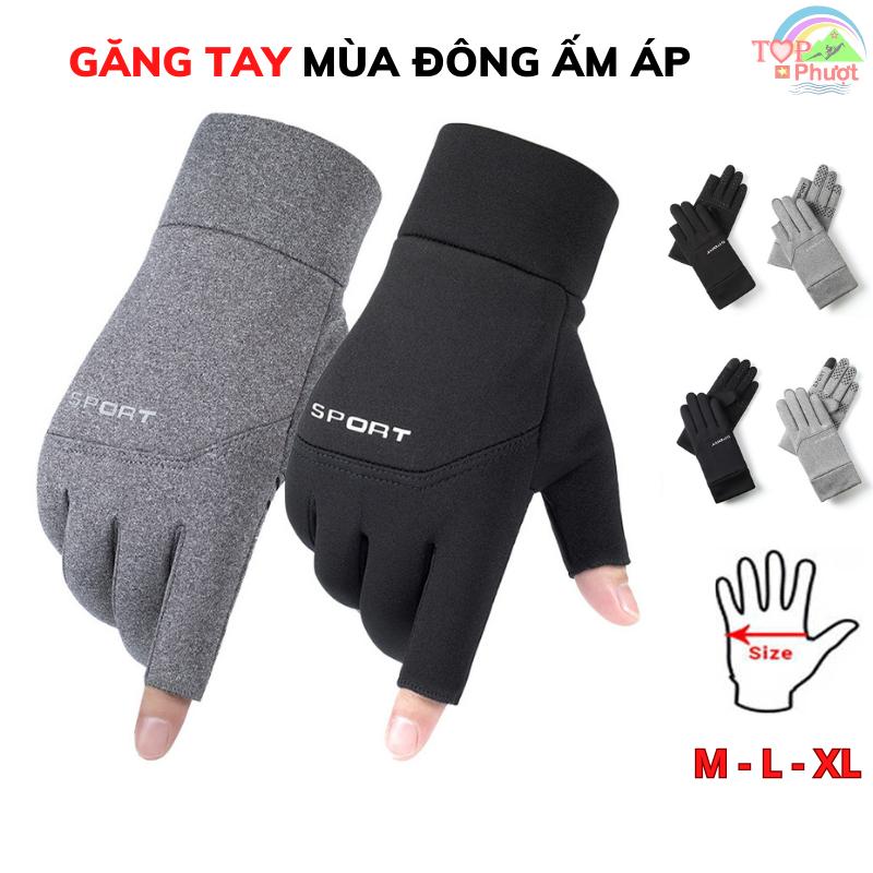 Găng tay xe máy Sport chống nước Bao tay hở 2 ngón đi mùa đông giữ ấm Nam Nữ Chống Trơn Trượt