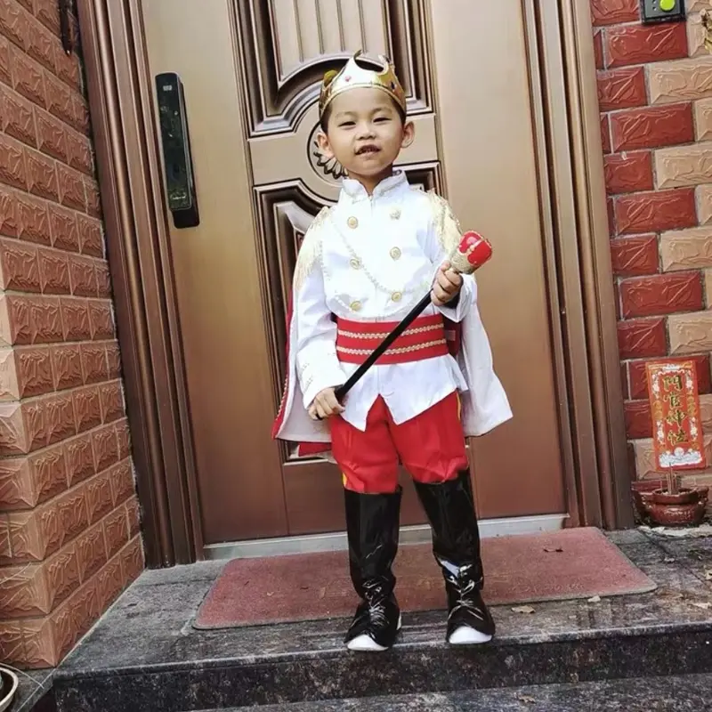 Trang phục hoàng tử đầy đủ phụ kiện, vương miện, gậy cầm tay cho bé trai, Halloween 2024 5