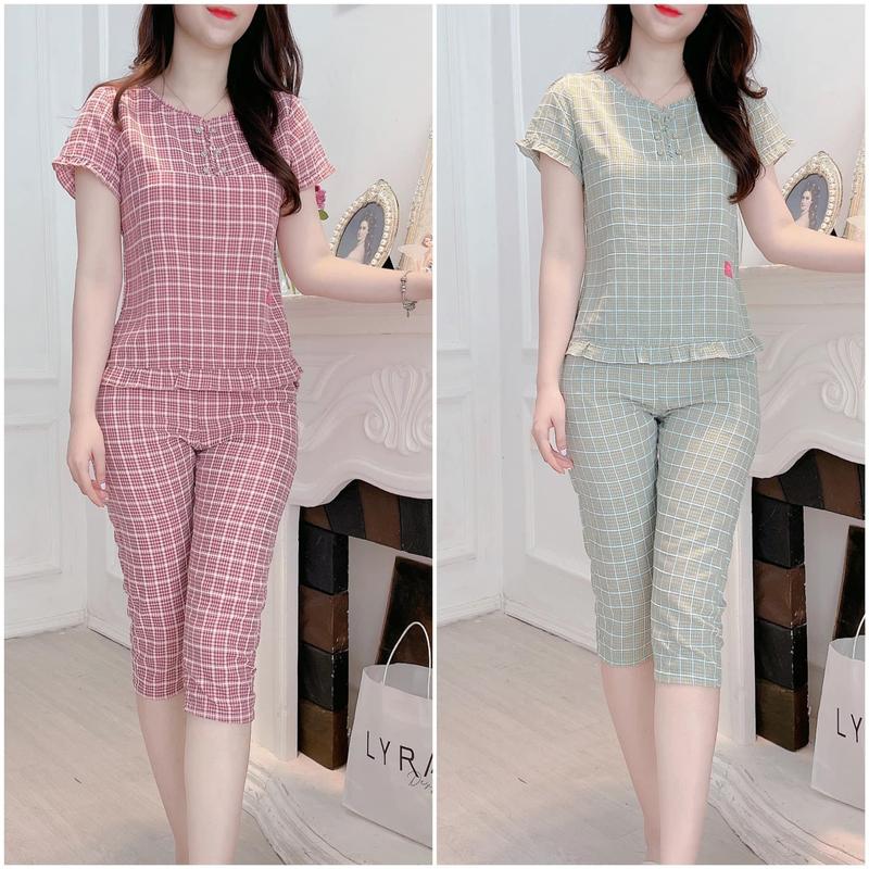 đồ bộ lửng bão bèo kẻ lông