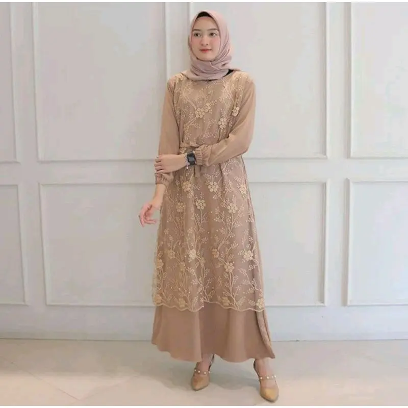 GAMIS PESTA BURKAT TILE MUTIARA TERBARU Muslim