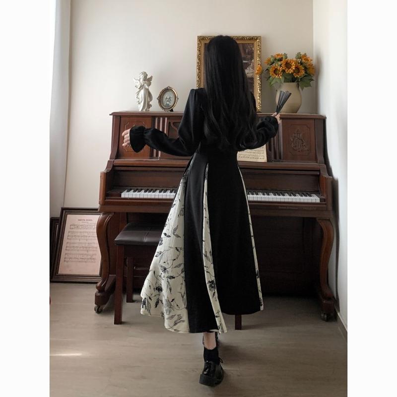 Váy Qipao Phong Cách Trung Quốc Phong Cách Quốc Gia Mới, Dành Cho Phụ Nữ, Mùa Xuân Và Mùa Thu, Ngoại Cỡ, In Cổ Điển Cao Cấp Chắp Vá, Váy Viền Lớn, Được Thu Thập Bởi 9865 Người 2