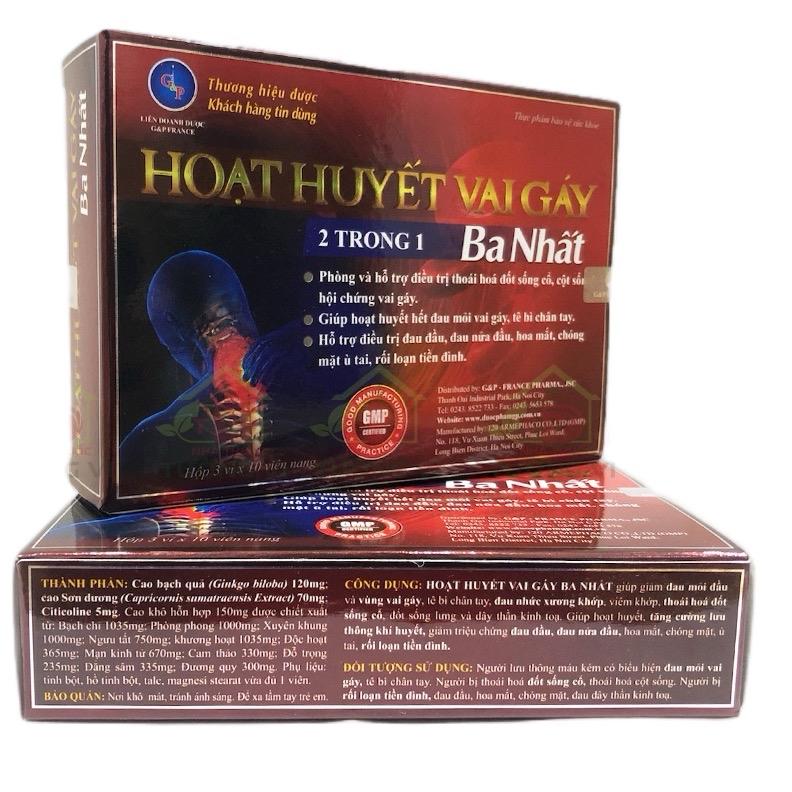 Hoạt Huyết Vai Gáy Ba Nhất - Giúp giảm đau mỏi đầu, vùng vai gáy, đau nhức xương khớp (Hộp 30 viên) 1