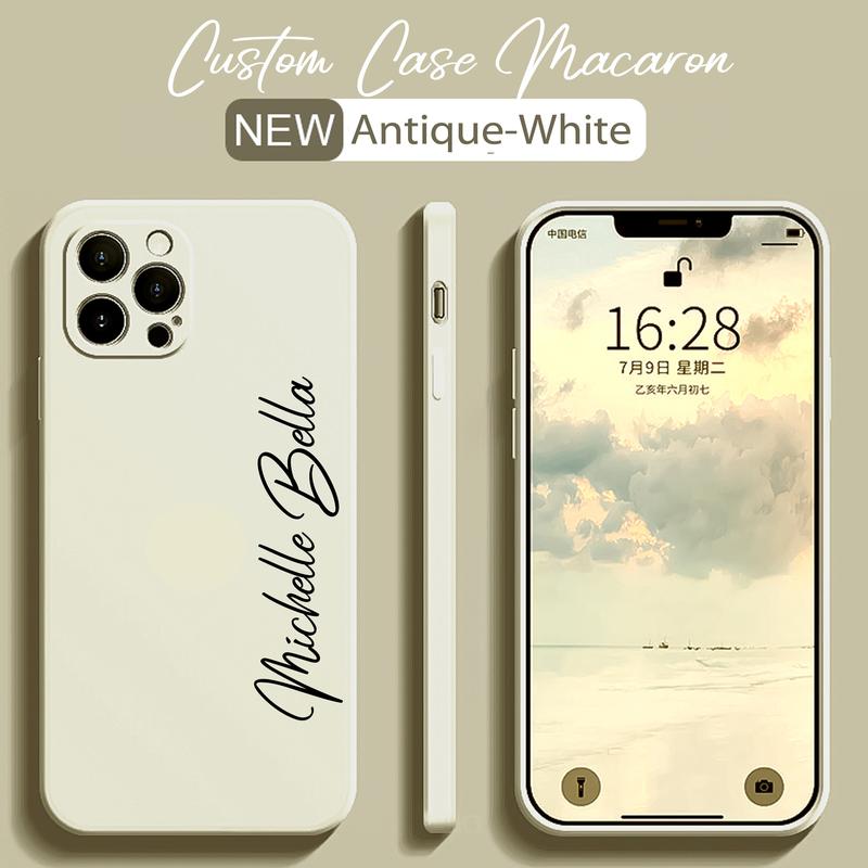 SoftCase Macaron Nama + Foto For All Type | Casing Silikon Lentur | SoftCase Protect Camera Cover Handphone Cover Handphone Case Protection 4