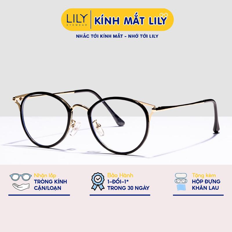 90029 - Gọng kính cận nữ Lilyeyewear mắt mèo kim loại thiết kế phong cách màu sắc thời trang phù hợp nhiều khuôn mặt - Women Mắt Kính