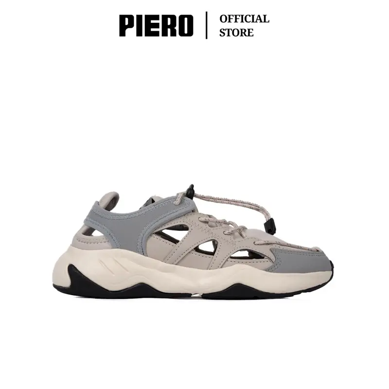 PIERO SEPATU SNEAKERS WANITA ERGO MOTION W OATMEAL GREY OFF WHITE PIE1000192 0