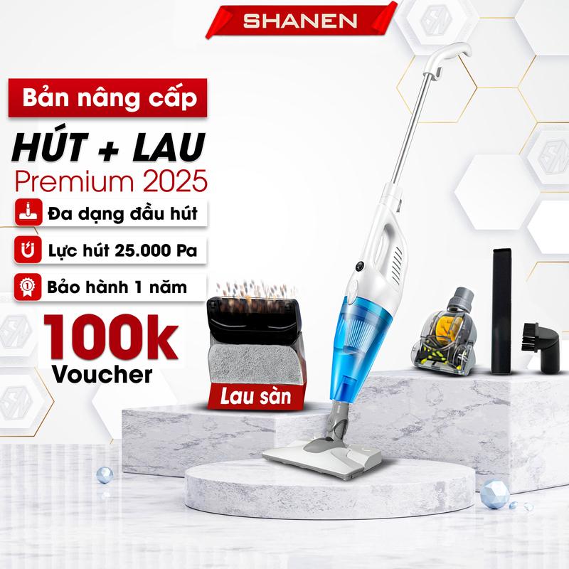 Máy hút bụi lau sàn nhà cầm tay đa năng SN SHANEN, Hút nệm, sàn nhà, ngóc ngách, bảo hành 12 tháng