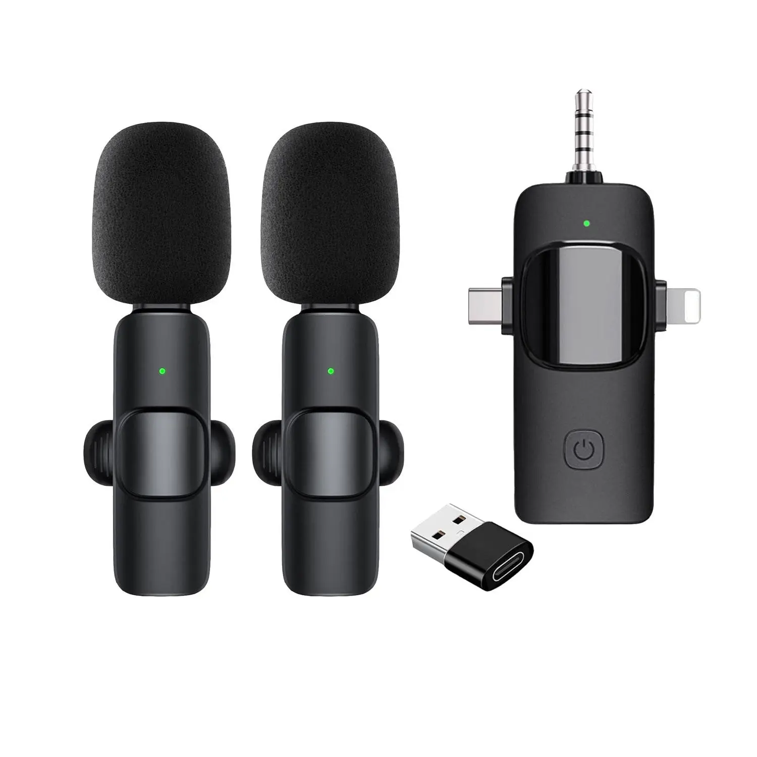 Wireless Lavalier Microphone with Receiver, Professional Plug & Play Wireless Lapel Mic, Portable Clip Type Mini Microphones for Interview/Smartphone Vlog/Livestream/Podcast/Teaching