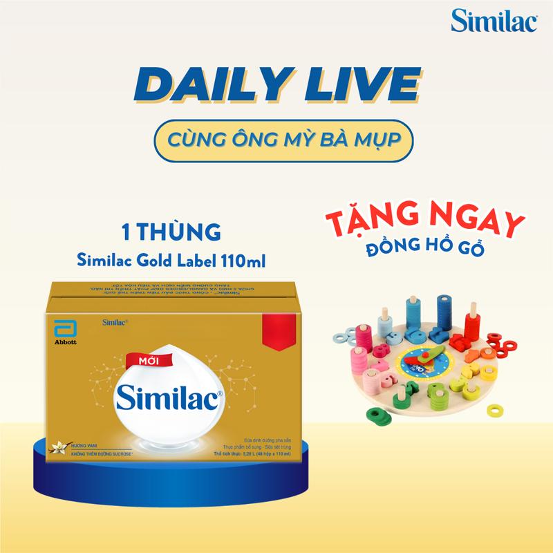 [DEAL OMBM] [TẶNG ĐỒNG HỒ GỖ] Thùng 48 Hộp Sữa nước (12 lốc) Similac Gold Label 110ml/hộp