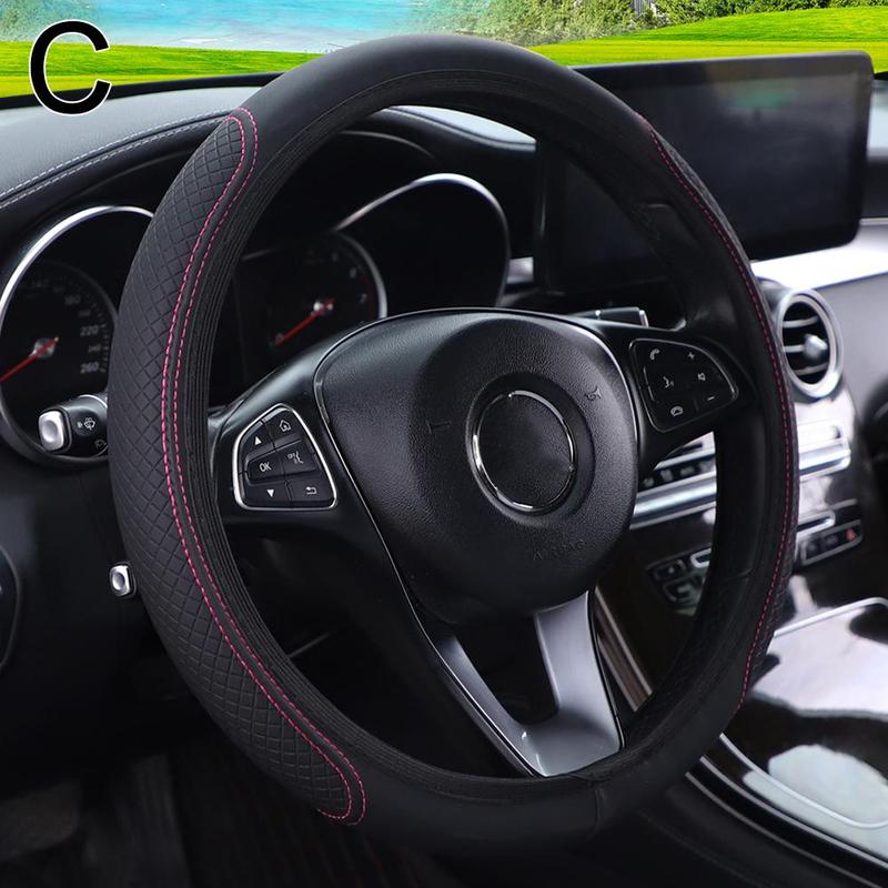 Product Introduction of Anti Slip Auto Decoration PU Leather Steering Covers 37-38cm Diameter Car Wheel Steering M1N2 59