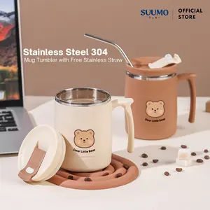 Suumo Mug Tumbler Cangkir Kopi Stainless Steel Dengan Tutup 500ml
